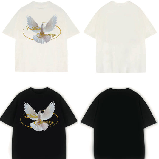 AREG-3 DOVE OF PEACE 260GSM 100%COTTON OVERSIZED URBAN TEE