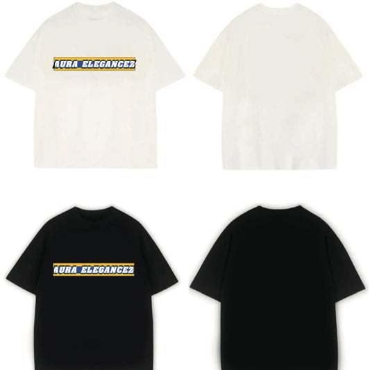 AURA ELEGANCEZ BORDER 260GSM 100%COTTON OVERSIZED URBAN TEE